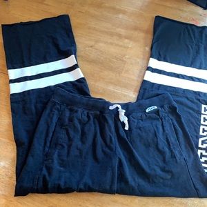 Victoria’s Secret Pink Boyfriend Sweatpants Size M Black w/ White